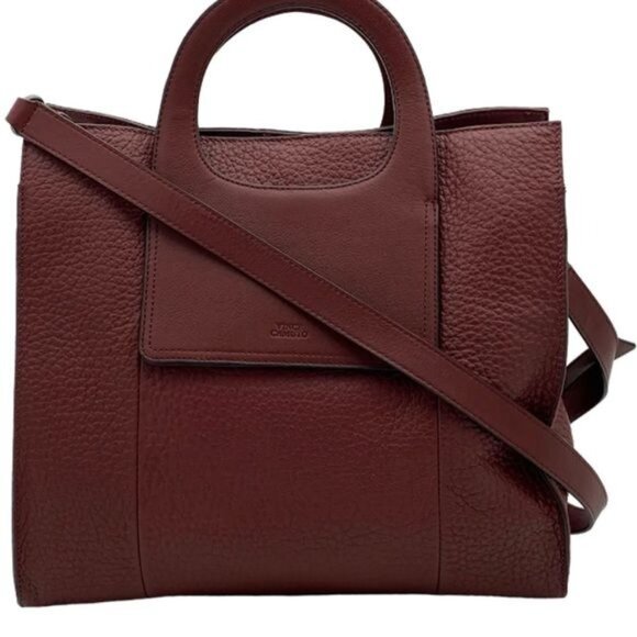 Vince Camuto Large Leather Tote Bag Women's Crossbody‎ Strap Beck Cinnabar - Picture 3 of 15